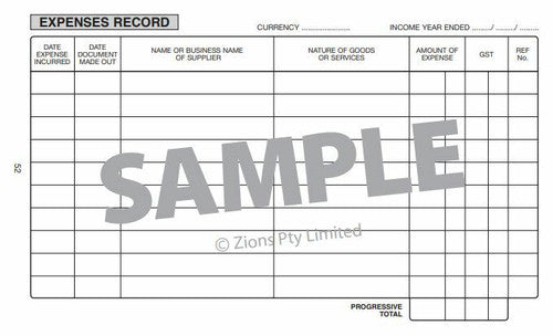 Zions Combined Vehicle Log and Travel and Expenses Record Book