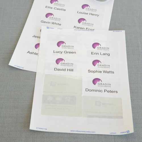 Avery Fabric Name Badge Labels L7418 120 Pack 86.5 x 55.5mm White 8UP