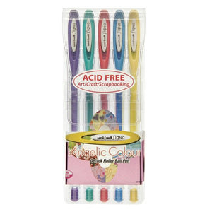 Uni-Ball Signo Angelic Colours Gel Ink Pen 0.7mm Assorted Wallet of 5