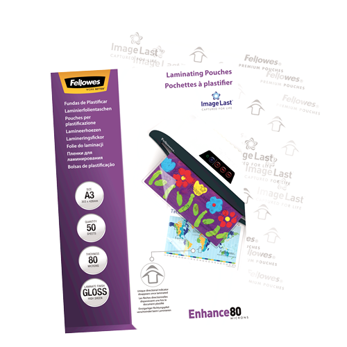 Fellowes ImageLast A3 80 Micron Laminating Pouch Pack 50
