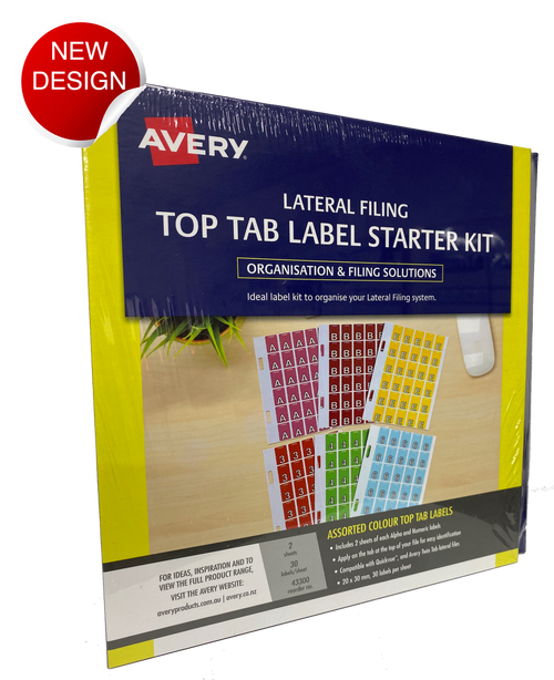 Avery Assorted Colour Top Tab Complete Colour Code Labels Starter Kit 20 x 30mm