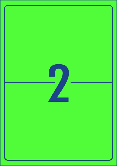 Avery Fluoro Green Shipping Labels L7168FG 10 Pack 199.6 x 143.5mm 2UP