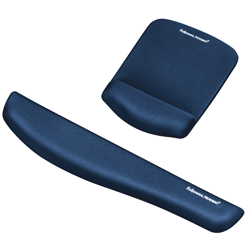 Fellowes Keyboard Palm Support Plush Touch Lycra Blue