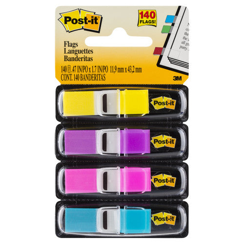 Post-it Mini Flags Yellow Purple Pink Aqua 12 x 45mm 683-4AB