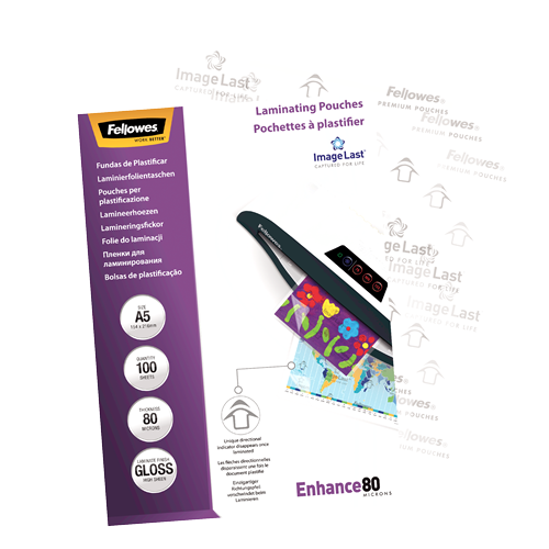Fellowes ImageLast A5 80 Micron Laminating Pouch Pack 100