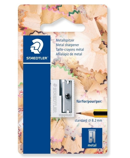 Staedtler 510 10 BK1 Single Hole Metal Sharpener for Standard Sized Graphite Pencils Blistercard 10
