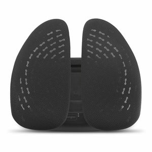 Front view of the black Kensington SmartFit Conform Back Rest showing its two mesh-covered supports