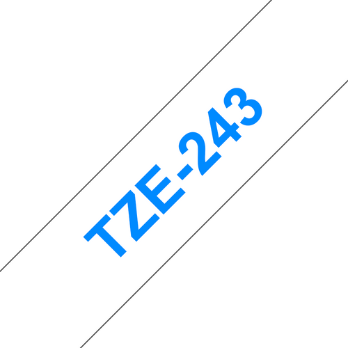 Brother TZe Tape 18mm Blue on White TZE243