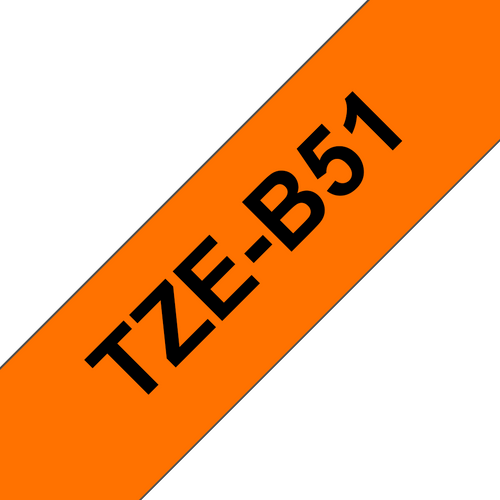Brother TZe Tape 24mm Black on Fluoro Orange TZEB51