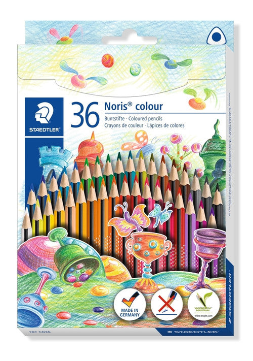 Staedtler 187 CD36 Noris Colour Triangular Coloured Pencils Box of 36