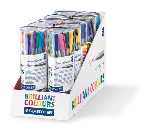 Staedtler Triplus Fineliner Tin of 12 Assorted Colours 334 PR12