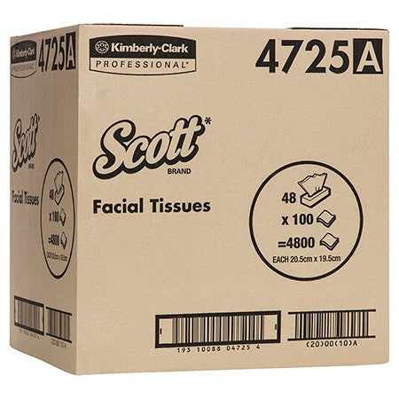 Scott Facial Tissues White 2 Ply 100 Sheets Case of 48