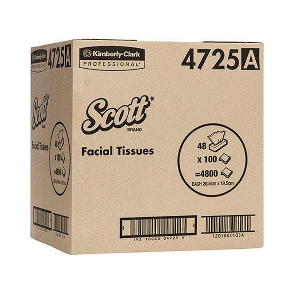 Scott Facial Tissues White 2 Ply 100 Sheets Case of 48