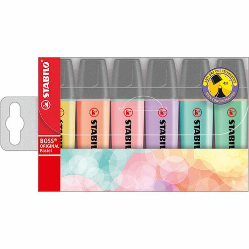 Stabilo Boss Original Pastel Highlighter Wallet of 6 Assorted Colours