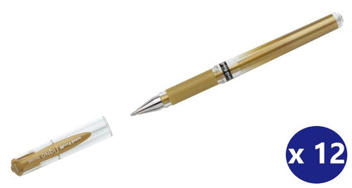 Uni-Ball Signo Broad Gel Ink Pen 1.0mm Gold Box of 12