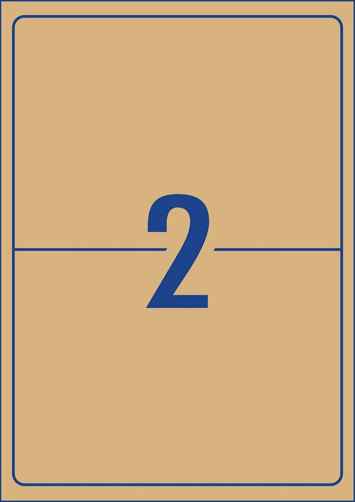 Avery Brown Kraft TrueBlock Shipping Labels L7168 40 Pack 199.6 x 143.5mm 2UP
