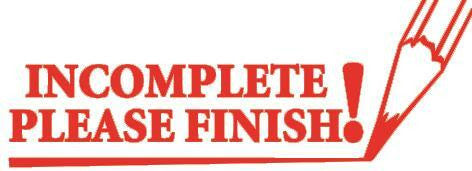 Staedtler Shiny Pre-Inked Teacher Stamp Incomplete Please Finish Red 9SEN936-2