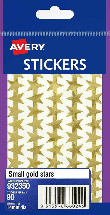 Avery Gold Multi-Purpose Stickers Small Stars 90 Pack