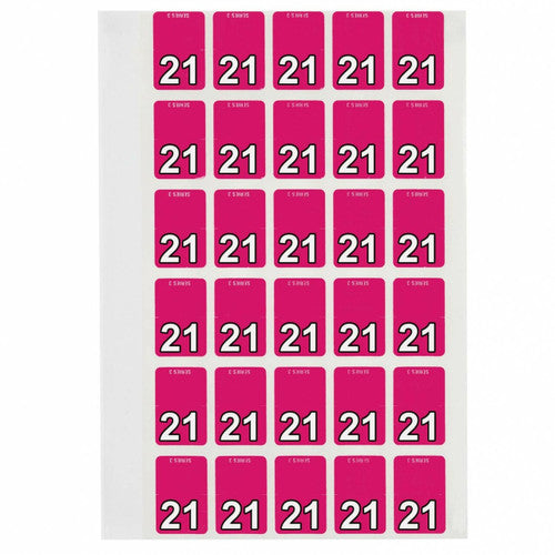 Avery 21 Top Tab Year Code Label 20 x 30mm Magenta 150 Pack
