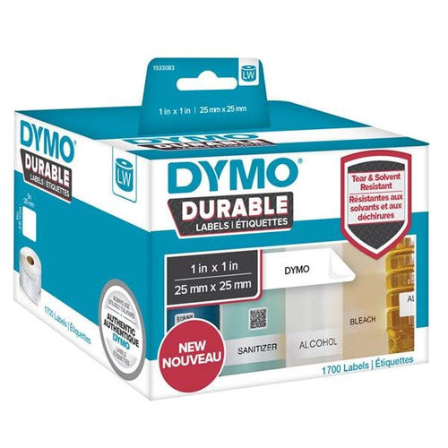 DYMO 1933083 Durable LW450 Shipping Labels White 25mm x 25mm Roll 1700