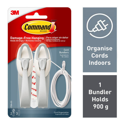 Command Cord Bundlers Medium White 2 Pack (900g)