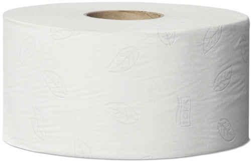 Tork Recycled Mini Jumbo Toilet Roll 2 Ply Advanced T2 White Carton of 12 Rolls