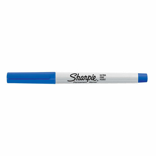 Sharpie Permanent Marker Ultra Fine Point Blue Box of 12
