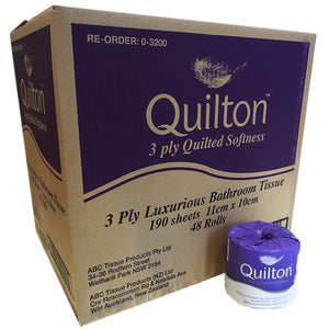 Quilton Toilet Paper Rolls 3 Ply Sheet Carton of 48