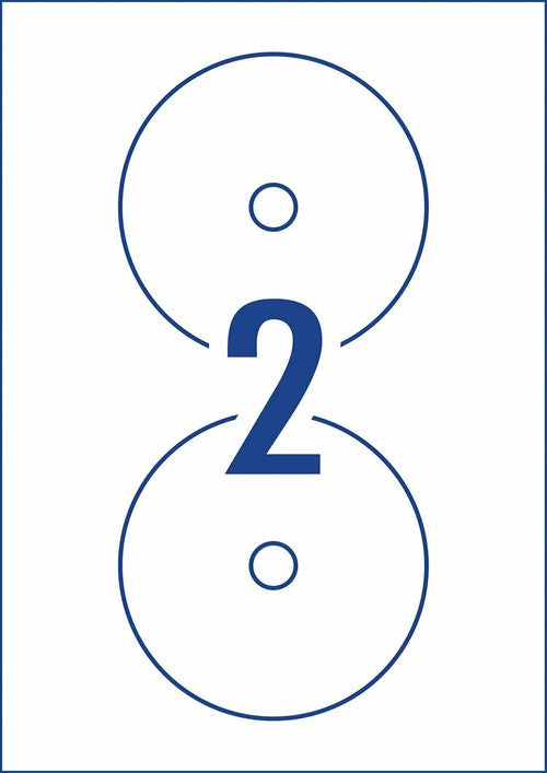 Avery White Full Face CD Labels L7676 50 Pack 117mm Diameter 2UP