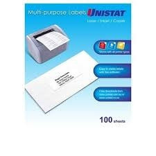 Unistat 38965 Multipurpose Label 38.1 x 21.2mm Pack 100