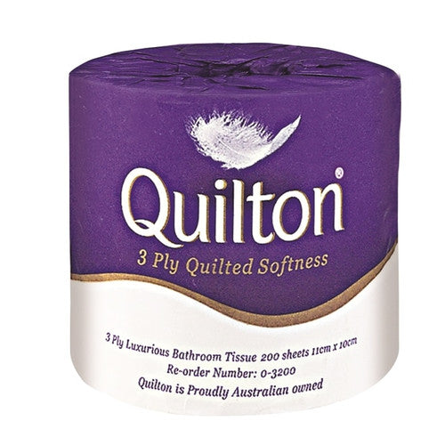 Quilton Toilet Paper Rolls 3 Ply Sheet Carton of 48