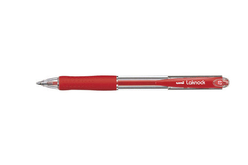 Uni Laknock SN-100 Retractable Ballpoint Pen 0.7mm Red Box of 12