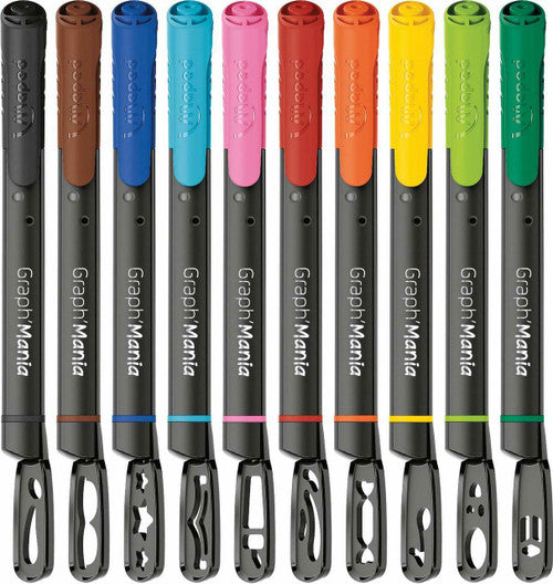 Maped Graph Mania Stencil Fineliner 0.4mm Assorted Wallet of 10