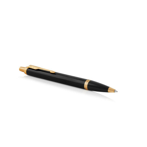 Parker IM Ballpoint Pen Black Lacquer and Gold Trim Medium Tip