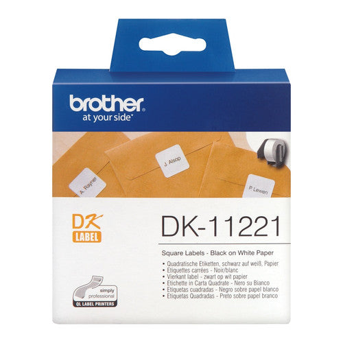 Brother Label Roll DK11221 23mm x 23mm Black on White