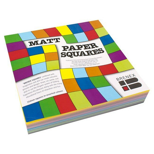 Brenex Matte Squares 254 x 254mm Double Sided Assorted Colours Pack of 360