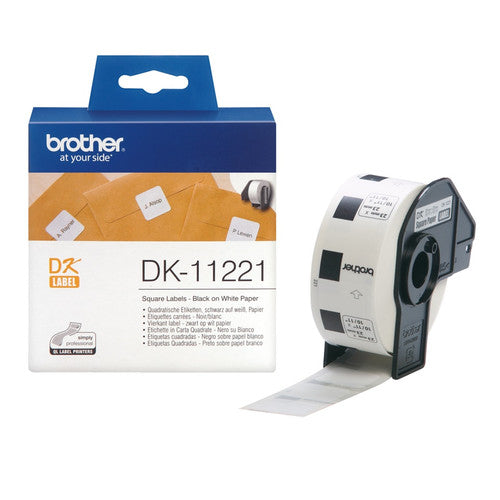 Brother Label Roll DK11221 23mm x 23mm Black on White