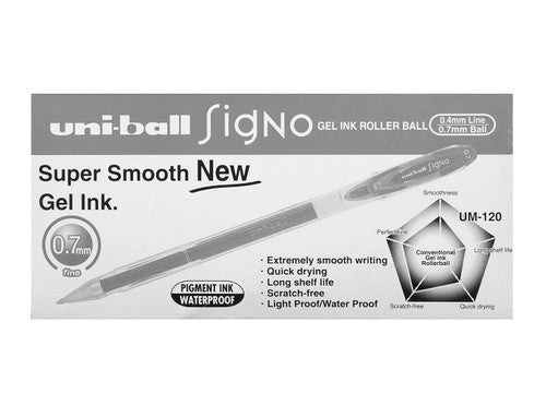 Uni-Ball Signo Gel Ink Pen 0.7mm Black Box of 12