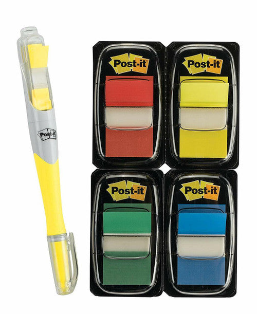 Post-it Flags Bright Assorted 25 x 43mm 680-RYBGVA + Pen