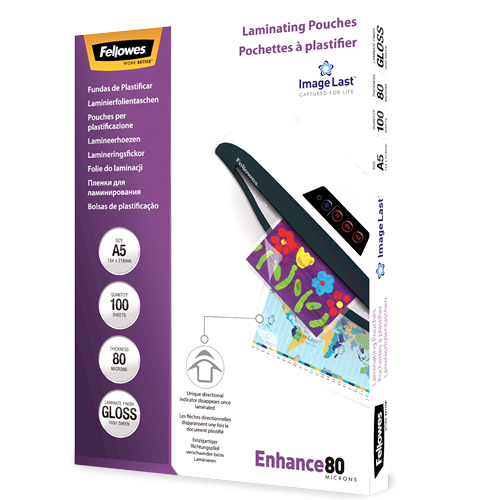 Fellowes ImageLast A5 80 Micron Laminating Pouch Pack 100