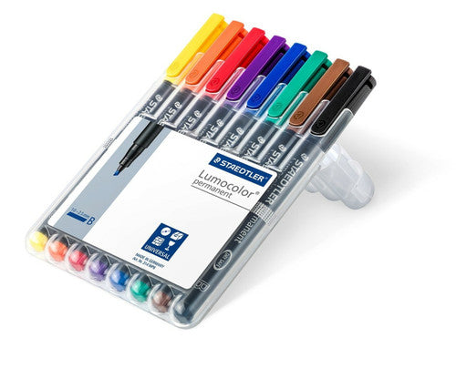 Staedtler Lumocolor Permanent Pen Broad Assorted Wallet of 8 314 WP8