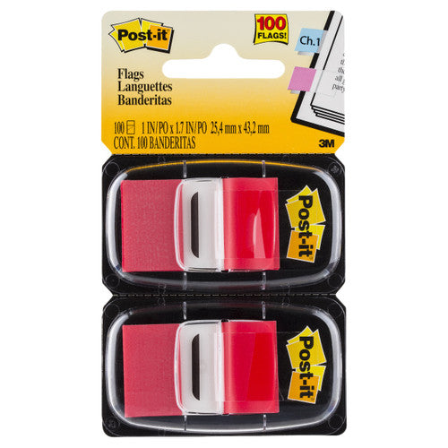 Post-it Flags Red 25 x 43mm Twin Pack 680-RD2