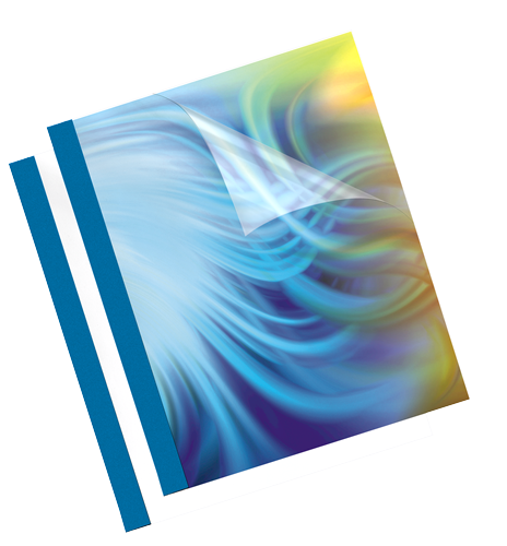 Fellowes Binding Covers Thermal A4 1.5mm 12 Sheets Leathergrain Back Blue