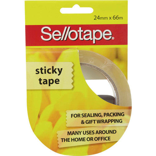 Sellotape Sticky Tape Roll Large 24mm x 66m Pack of 6