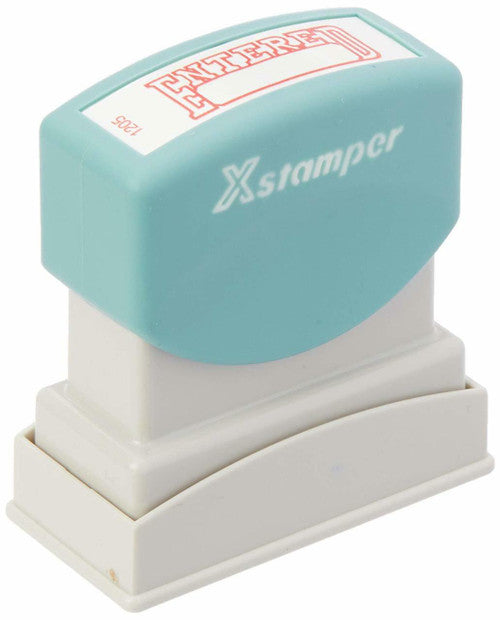 Xstamper Message Stamp Entered/Date Red