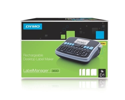 Dymo LabelManager 360D rechargeable desktop labeller with USB PC Mac and 300 memory locations