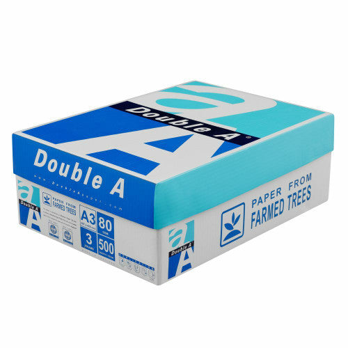 Double A Smoother A3 Copy Paper 80gsm White Carton of 3 Reams