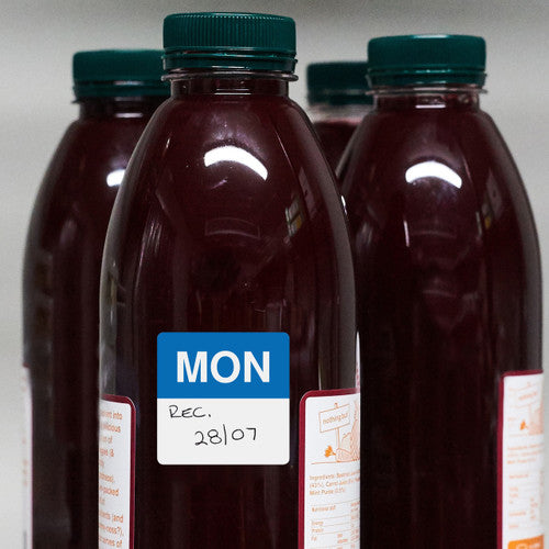 Avery Monday Day Labels 40 x 40mm Removable Blue White 500 Labels