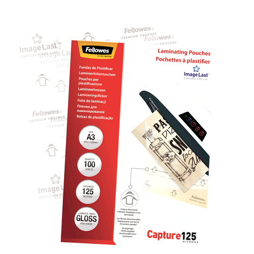 Fellowes ImageLast A3 125 Micron Laminating Pouch Pack 100