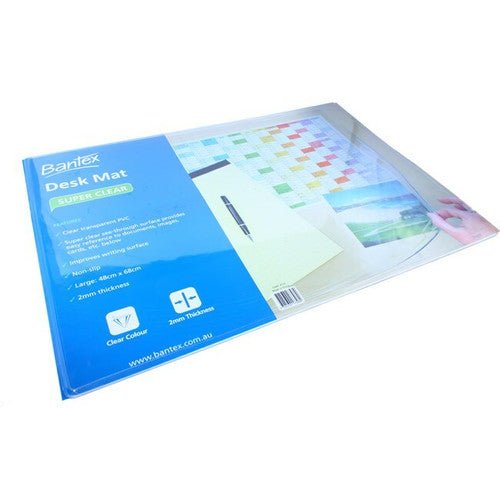 Bantex Desk Mat Transparent PVC Super Clear Large 650 x 480mm